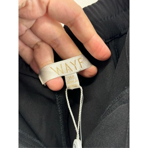 WAYF Pants Size Extra Small Black Feather Hem Elastic Waistband High Rise NWT - Picture 7 of 8